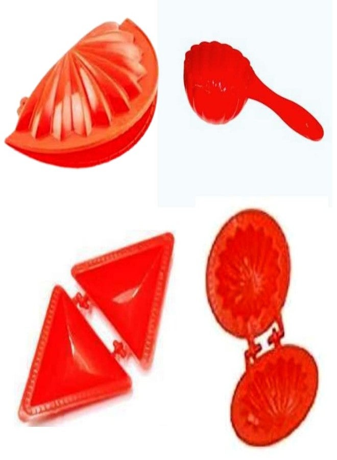 JOYUS Perfect Homemade Stuffed Samosa, Making Easy Mould Sacha Kitchen Tool, Snacks Maker, Multicolor, Pack of 4