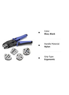 Generic Crimping Tool Set Qibaok Ratcheting Wire Crimper Tool with 4 PCS Interchangeable Dies for Heat Shrink Connectors Non-Insulated Ferrule Terminals and Insulated Connectors  - Image 5