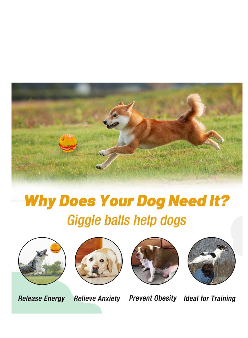 SYOSI Large Interactive Wobble Giggle Dog Ball Squeaky Toys Durable Wag Chewing for Training Teeth Cleaning Herding Indoor Outdoor Safe Gifts Medium - Image 4
