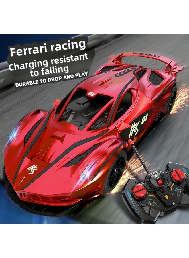 Children's Remote Control Car Toy Electric High-speed Motor Drift Racing Police Car Off-road Car 5 7 Years Old 6 Boys 8-Color:Ferrari Racing Car 【double Door With Lights】-Scale:Recommended 【two Sets Of Rechargeable Batteries】 Comes With 2 Remote Control Batteries + Charging Cable - Image 1