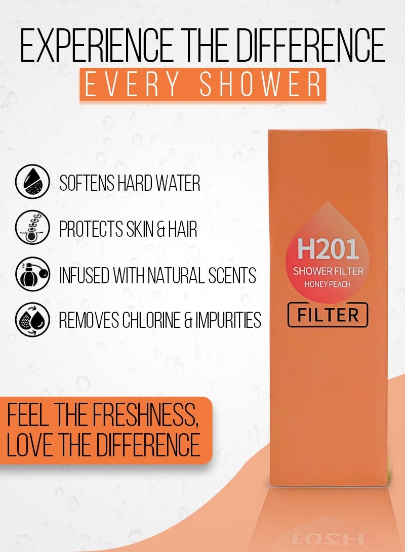 ABJ 4-Pack Vitamin C Shower Filter / Shower Head Filter – Water Purifier with Aromatherapy Beads, Removes Chlorine & Fluoride, Softens Hard Water for Skin & Hair (Cherry + Strawberry + Cherry Blossom + Honey Peach) - Image 3