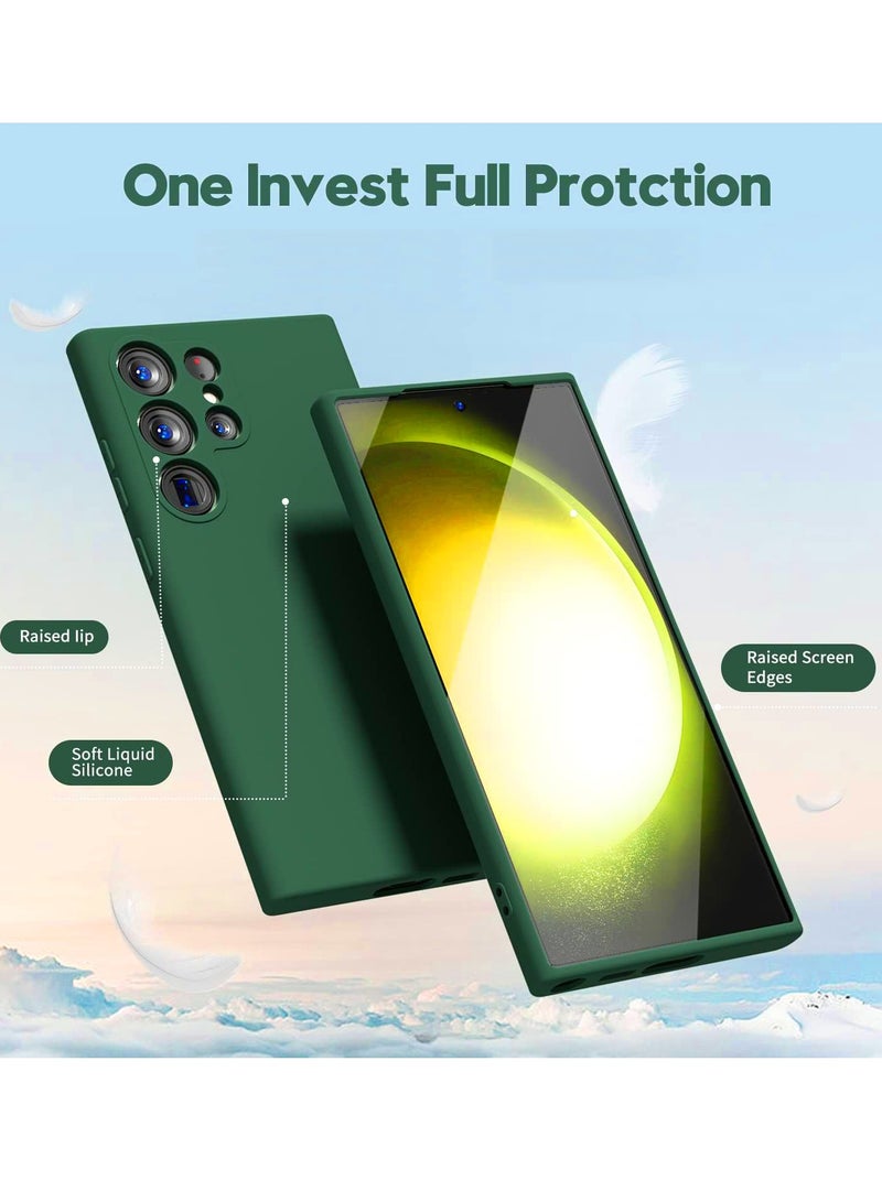 BORTONY Samsung Galaxy S24 Ultra Cover Liquid Soft Gel Rubber Anti Scratch Genuine Silicone Phone Case for Galaxy S24 Ultra 6.8 inch - Image 4