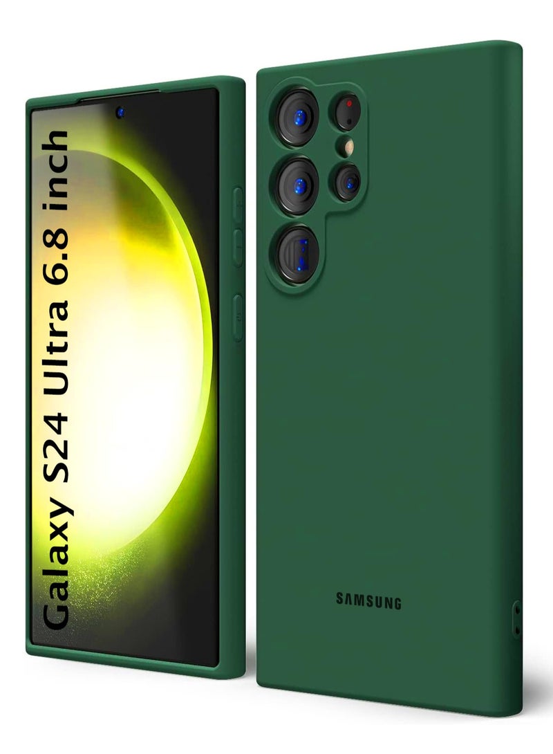 BORTONY Samsung Galaxy S24 Ultra Cover Liquid Soft Gel Rubber Anti Scratch Genuine Silicone Phone Case for Galaxy S24 Ultra 6.8 inch - Image 1