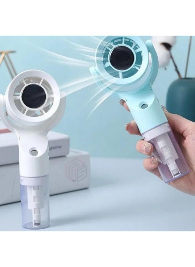 USB Rechargeable Portable Mini Cooling Mist Fan with 3 Wind Speeds, Water Humidifying Function, Personal Cooling Fan for Travel, Office, Outdoor Use - Image 3