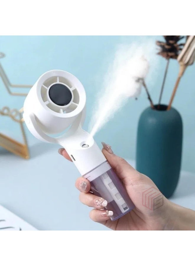 USB Rechargeable Portable Mini Cooling Mist Fan with 3 Wind Speeds, Water Humidifying Function, Personal Cooling Fan for Travel, Office, Outdoor Use - Image 2