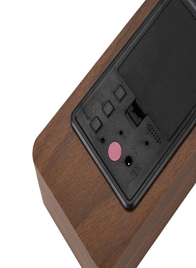 NXZ Wooden Digital Table Desk Clock with Day Date and Tempreature Function for Home and Office Decor - Image 3