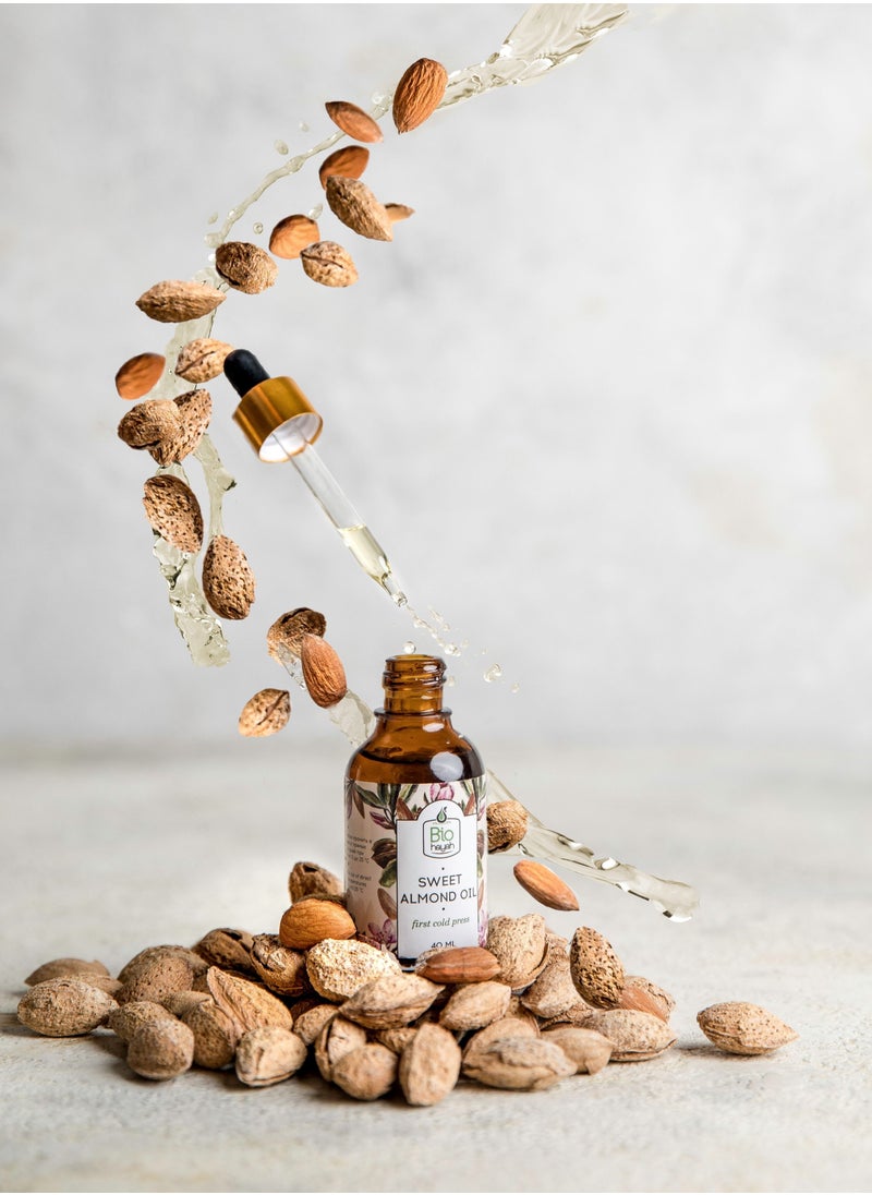 Biohayah - Biohayah, Organic Sweet Almond Oil for Skin and for Hair Scalp , 40ML - Image 1