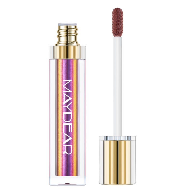 Maydear Chameleon Lipstick, High Pigmented Pink Lipstick for Women Metallic Shine Lip Gloss, Full-Coverage Multichrome Long Lasting Rainbow Lip Makeup, Fuchsia(01) - Image 3