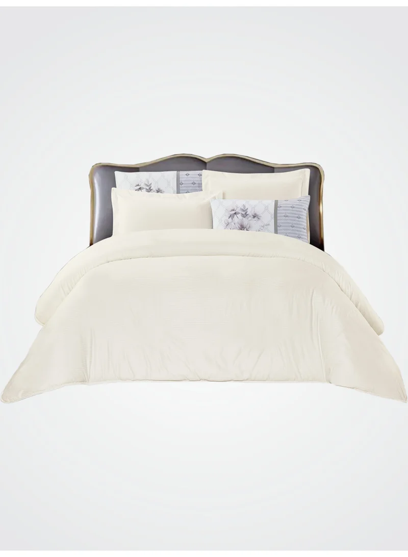 Donetella Duvet Set 4-Pcs Single Size Striped Microfiber Bed Set With 1 Duvet Cover Fits -100 x 200cm- 1 Fitted Sheet 1 PillowSham And 1 Pillowcases(Without Filler)