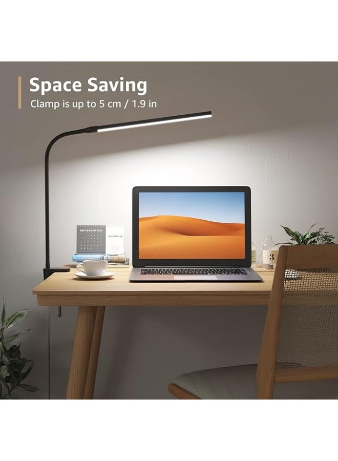 Lepro Desk Lamp Clip on Desk Lamp, for home office, 10 Brightness, 460 lumens, Dimmable USB Clamp Lamp, Adjustable Flexible Gooseneck Table Light for reading, study lamp for students, Black - Image 4
