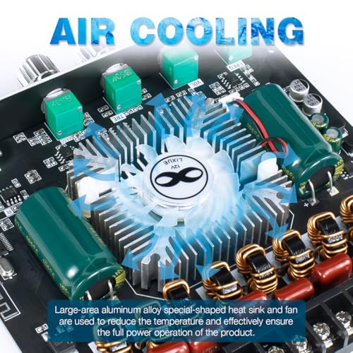 Hosyond ZK-AS21 TPA3255 Bluetooth 5.1 Power Amplifier Board HiFi 2.1 Channel 220Wx2+350W Digital Audio Receiver AMP Board with Treble and Bass Control for DIY Speakers - Image 4