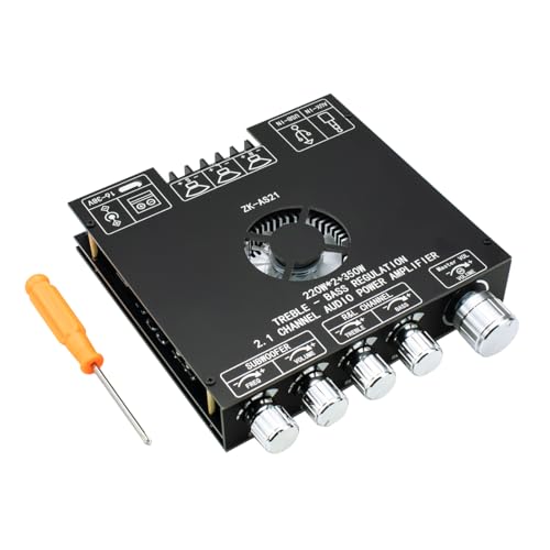 Hosyond ZK-AS21 TPA3255 Bluetooth 5.1 Power Amplifier Board HiFi 2.1 Channel 220Wx2+350W Digital Audio Receiver AMP Board with Treble and Bass Control for DIY Speakers - Image 1