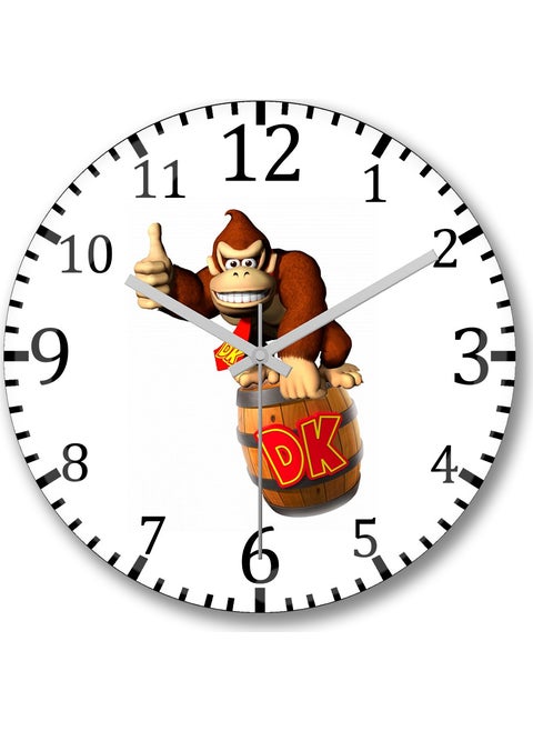 Print Shop Donald Kong Super Nintendo Game Wall Clock Curved Real Glass
