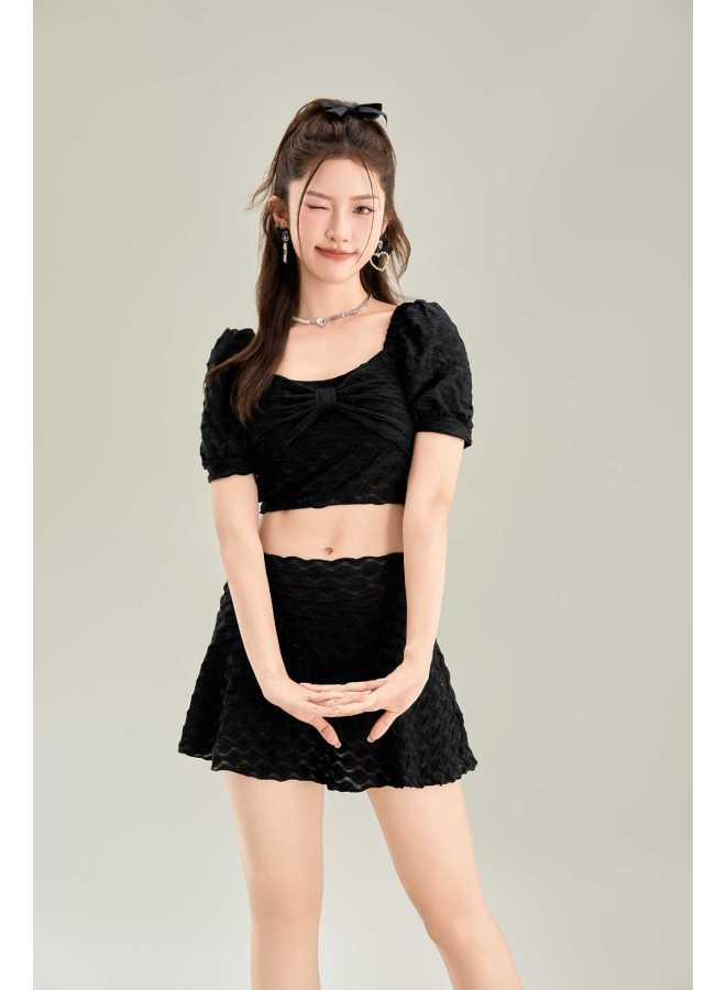 New Split High-end Skirt Swimsuit Women's Two-piece Conservative Belly-covering Slimming Look Hot Spring Seaside Swimsuit