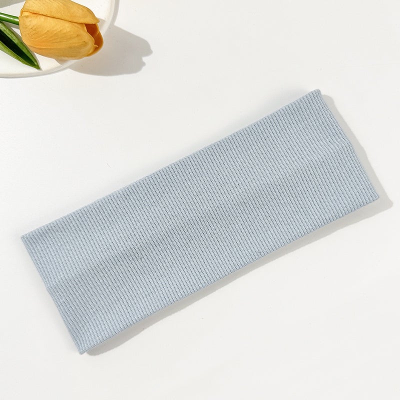 Knitted Wide Elastic Headband for Yoga and Sports, Solid Color, Unisex, Geometric Pattern