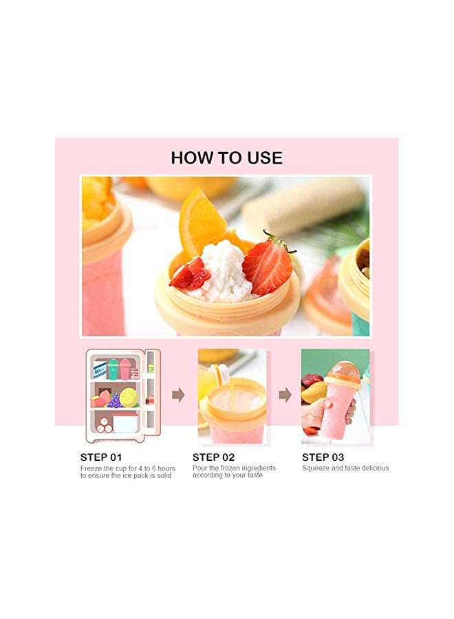 S-TOP Freeze Drinks Cup, DIY Homemade Smoothie Cups Squeeze Cup Slushy Maker Double Layer Juice Ice Cream Cup for Children Fast Cooling - Image 4