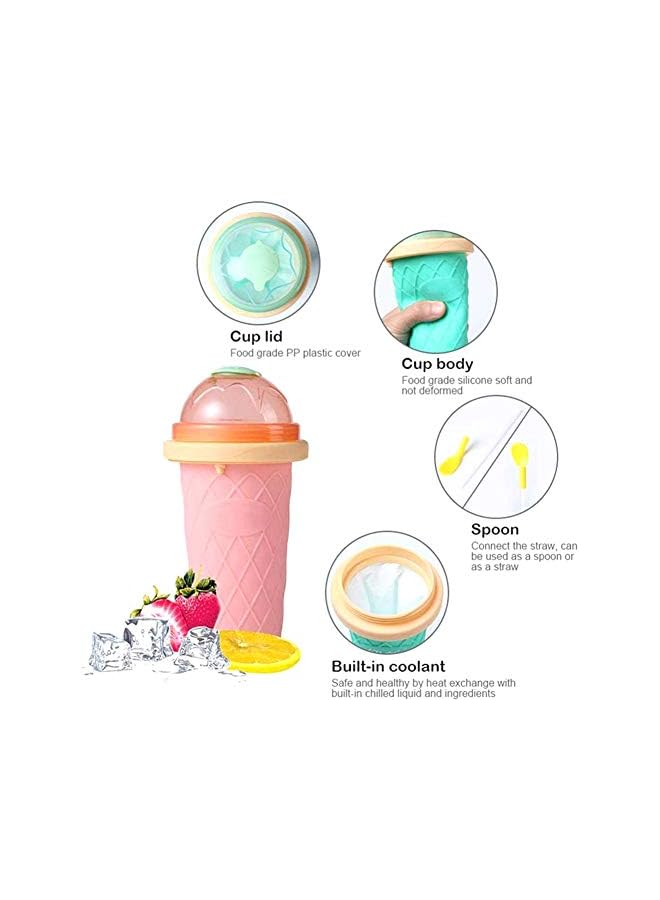 S-TOP Freeze Drinks Cup, DIY Homemade Smoothie Cups Squeeze Cup Slushy Maker Double Layer Juice Ice Cream Cup for Children Fast Cooling - Image 2