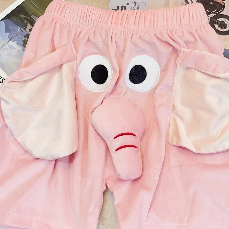 Elephant Shorts Couple Clothes Student Funny Pajama Pants Internet Red Nose Squeaking Big Pants Home Clothes - Image 3