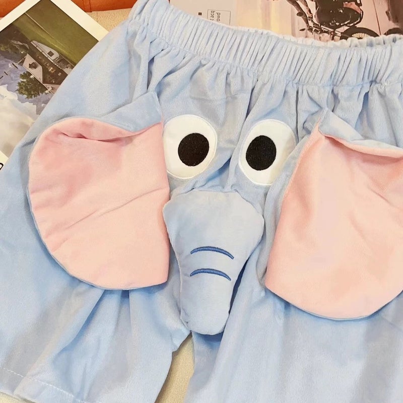 Elephant Shorts Couple Clothes Student Funny Pajama Pants Internet Red Nose Squeaking Big Pants Home Clothes - Image 2