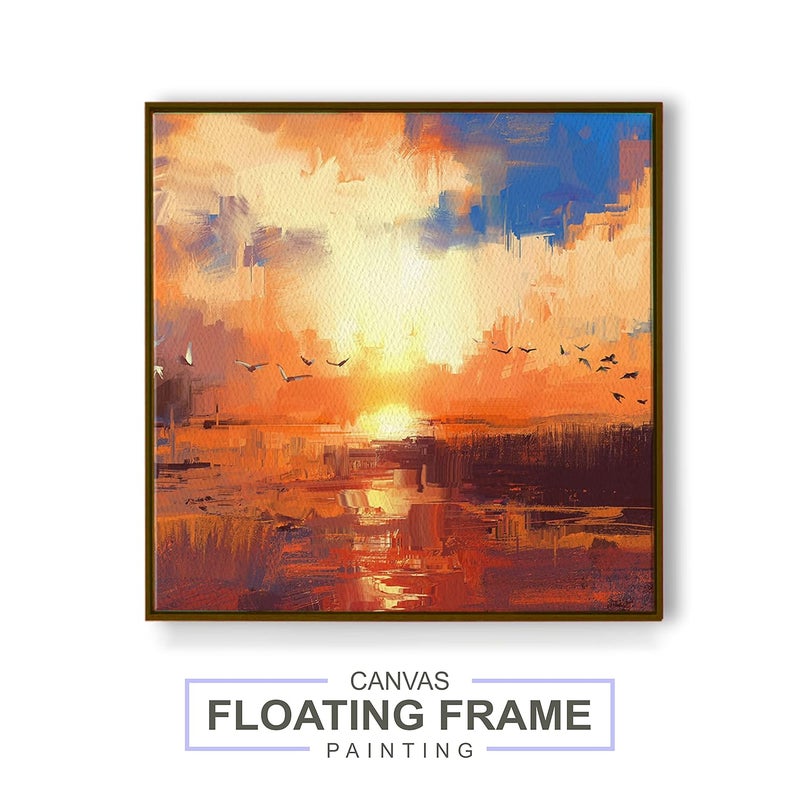 PRINTELLIGENT Luxury Wall Art Floating Frame Canvas Painting for living room (12 inch x 12 inch) A34 - Image 2