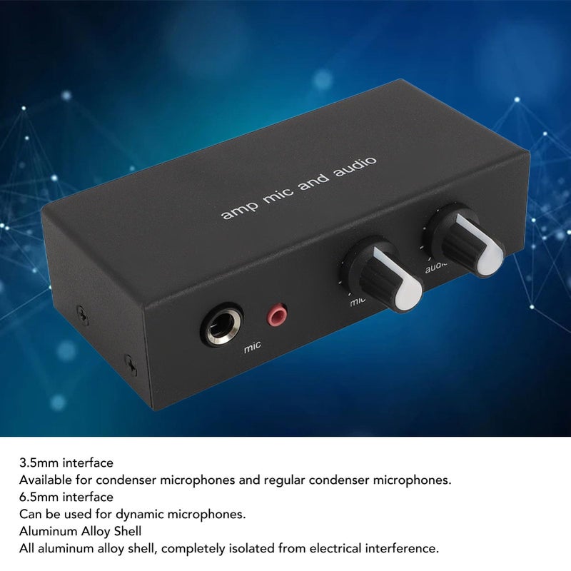 Aluminum Microphone Preamplifier with 3 Output Ports for Dynamic Condenser Microphone and Headphone - Image 3
