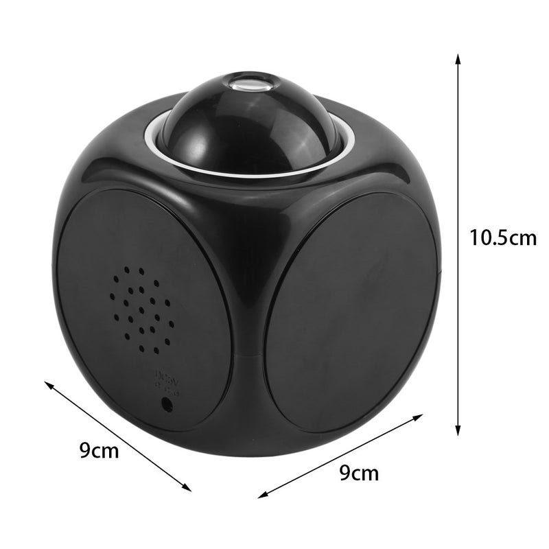 Electronic desk clock, brightness can be set, temperature display, time projection, 5 music alarms, date, black - Image 4
