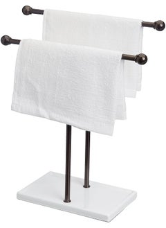 erorex Double T Hand Towel Holder And Accessories Jewelry Stand Bronze White  - Image 4
