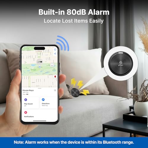pTron TagNet X4 for iPhone & Android Users, Works w/Apple Find My & Google My Hub Network, Anti-Lost & Loud 80dB Buzzer, No SIM Needed, Item Finder for Keys, Wallets, Bags, 1-Year Battery (Black) - Image 4