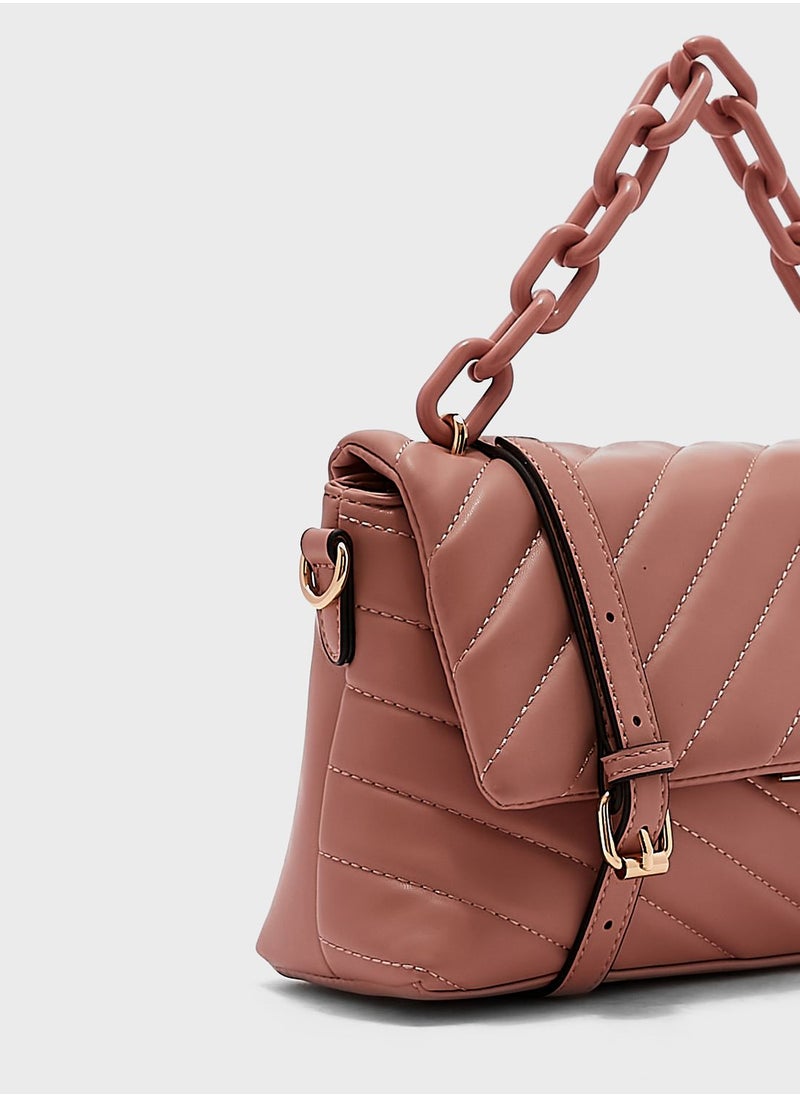 Khizana - Quilted Handbag With Chain And Strap - Image 1