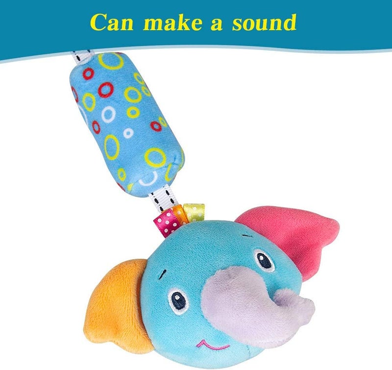 Caterbee Baby bassinet toys, Infant & Toddlers Crib and Pushchair toy, Travel Arch Stroller toy & Pram Activity toys for indoor and outdoor (Elephant) - Image 4