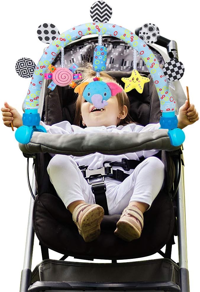 Caterbee Baby bassinet toys, Infant & Toddlers Crib and Pushchair toy, Travel Arch Stroller toy & Pram Activity toys for indoor and outdoor (Elephant) - Image 2