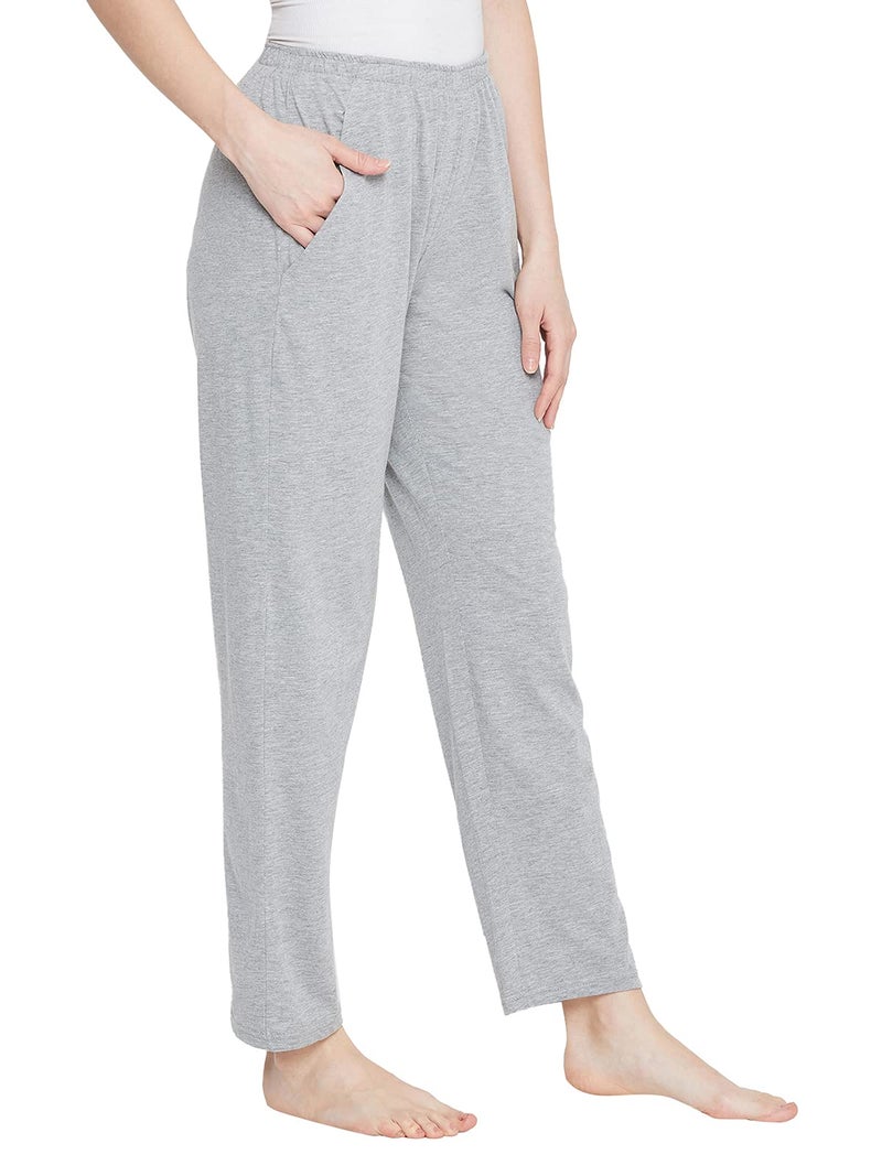 Clovia Women's Poly Cotton Solid Pyjama (LB0173P01M_Grey_M_Grey_M) - Image 3