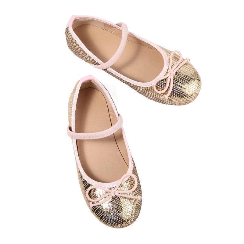 Autumn 2024 New Mermaid Shoes Girls'' Princess Shoes Little Girl Soft Sole Single-layer Shoes Children Shining Leather Shoes with Dress - Image 1