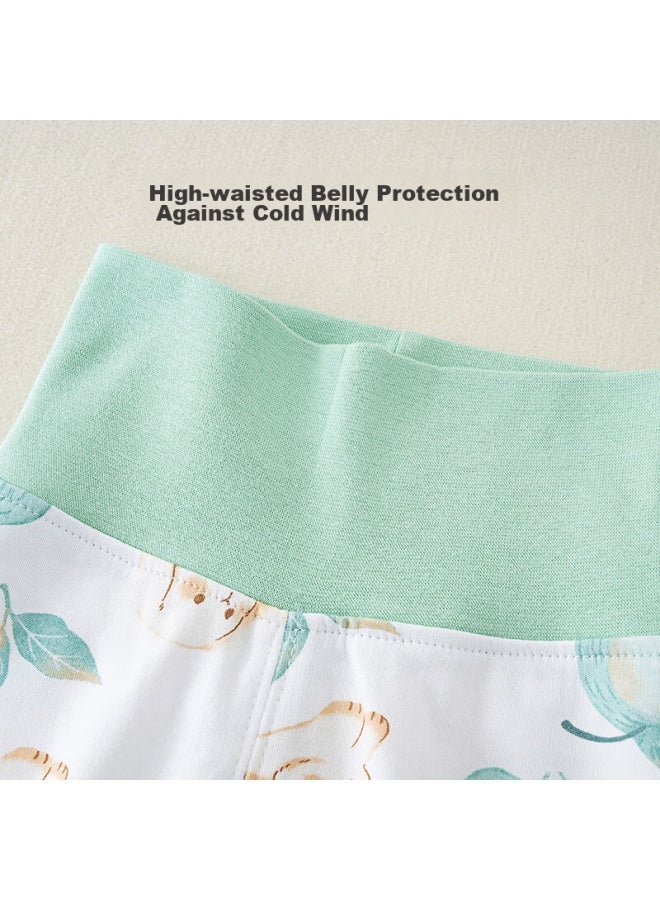 Shu Beiyi Shubeyi Children's Pants, High-waist Trousers For Infants, Boys And Girls, Belly Protection, Warm, New Autumn Style, Autumn Pants, Pajama Pants, Ping'an 90cm  - Image 1