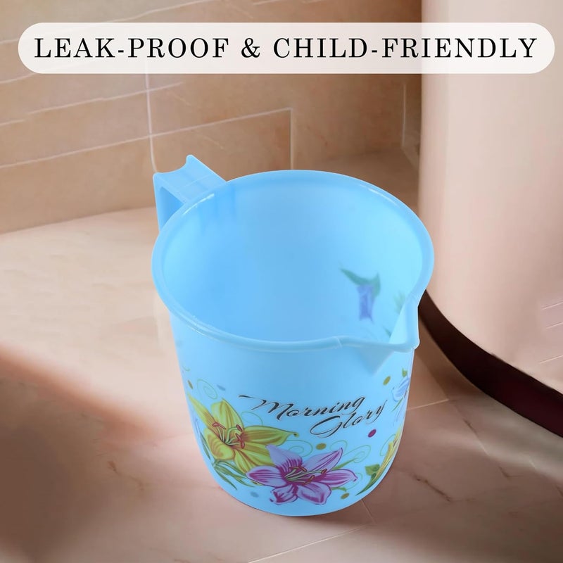 Kuber Industries Kuber Industries Set of 12 Bathroom Bucket Mug Set Bathroom Combo Set for Bathroom Hotels Laundry Each 6 Pieces Bucket18 L Mug500 ml Bathing Set Bathroom Accessories Set Blue  - Image 4