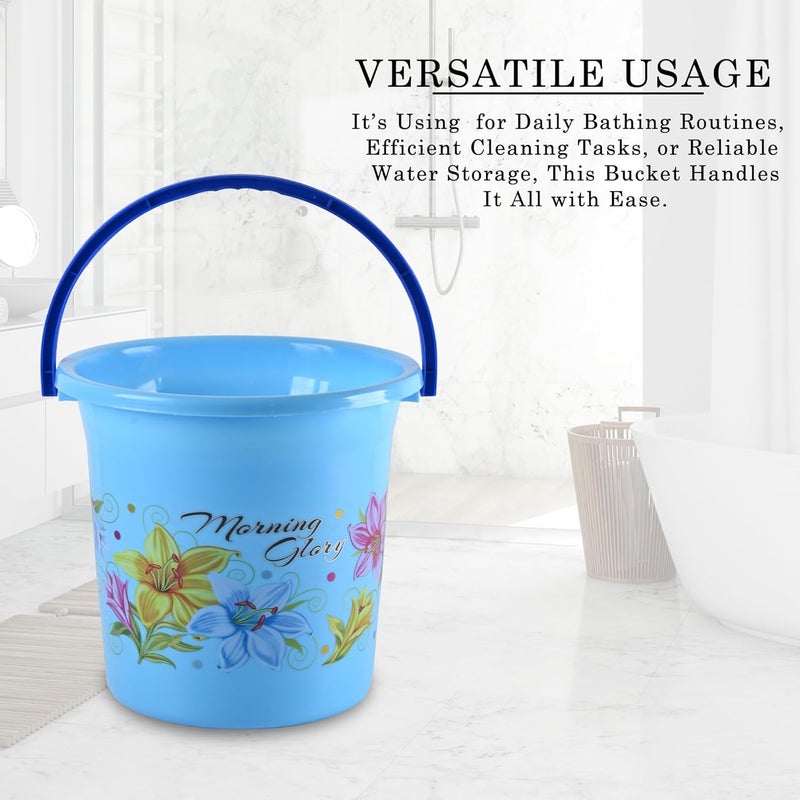 Kuber Industries Kuber Industries Set of 12 Bathroom Bucket Mug Set Bathroom Combo Set for Bathroom Hotels Laundry Each 6 Pieces Bucket18 L Mug500 ml Bathing Set Bathroom Accessories Set Blue  - Image 5