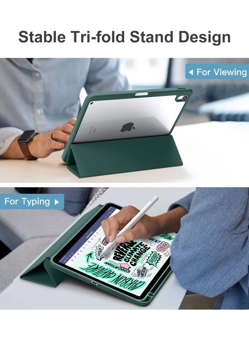 EVO Case for iPad Air 11 2025 (7th Generation) M3 11-Inch 2025, TPU Shockproof Border and Translucent PC Frosted Back Case Cover Protective Case with Pen Holder - Midnight Green, PC - Image 3