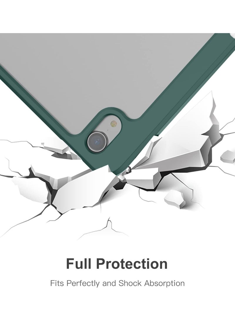 EVO Case for iPad Air 11 2025 (7th Generation) M3 11-Inch 2025, TPU Shockproof Border and Translucent PC Frosted Back Case Cover Protective Case with Pen Holder - Midnight Green, PC - Image 2