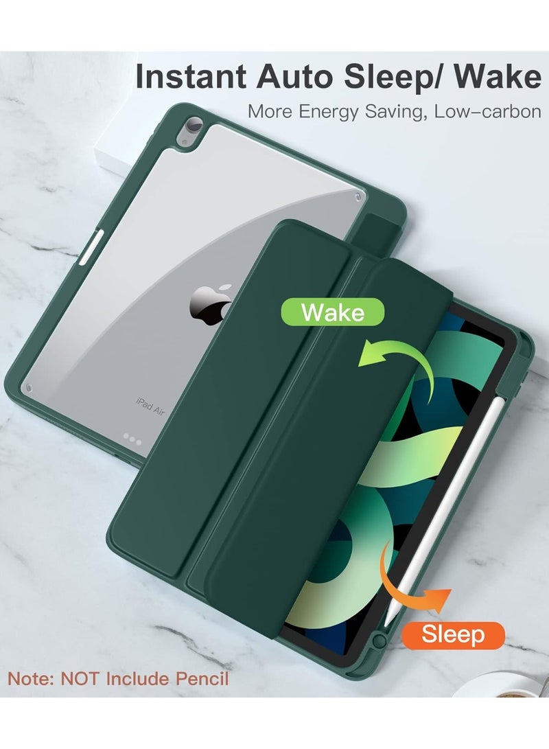 EVO Case for iPad Air 11 2025 (7th Generation) M3 11-Inch 2025, TPU Shockproof Border and Translucent PC Frosted Back Case Cover Protective Case with Pen Holder - Midnight Green, PC - Image 4