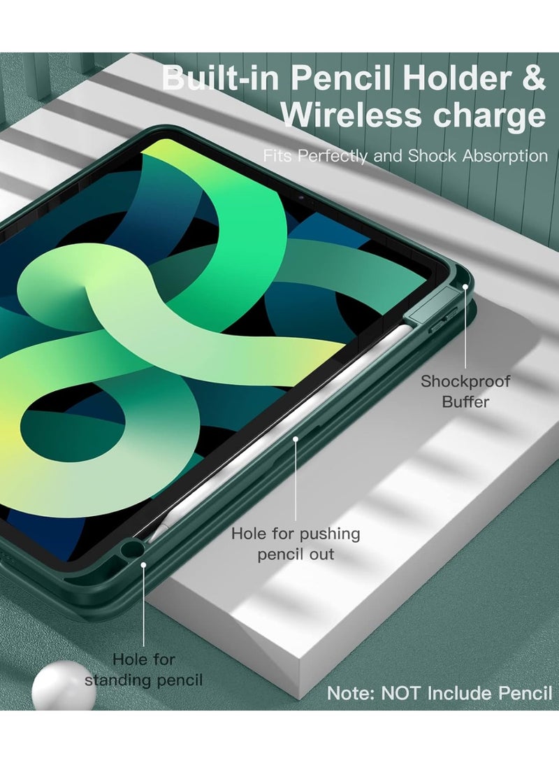 EVO Case for iPad Air 11 2025 (7th Generation) M3 11-Inch 2025, TPU Shockproof Border and Translucent PC Frosted Back Case Cover Protective Case with Pen Holder - Midnight Green, PC - Image 5