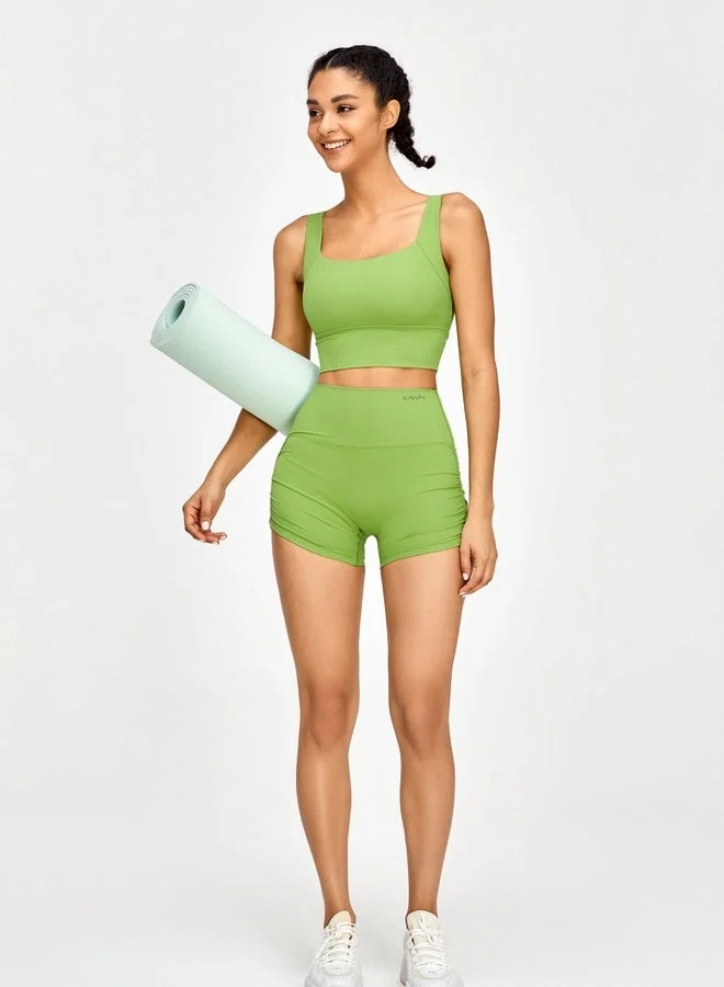 Kawn.yoga Lime Green Womens Tank Top Square Neckline Crop Top for Women | Best Price UAE