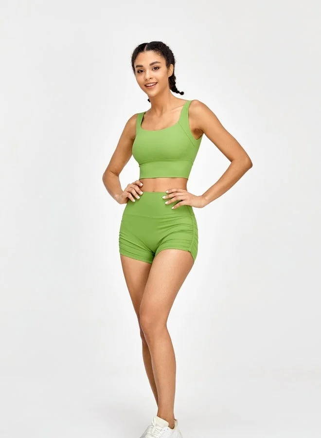 Kawn.yoga Lime Green Womens Tank Top Square Neckline Crop Top for Women | Best Price UAE