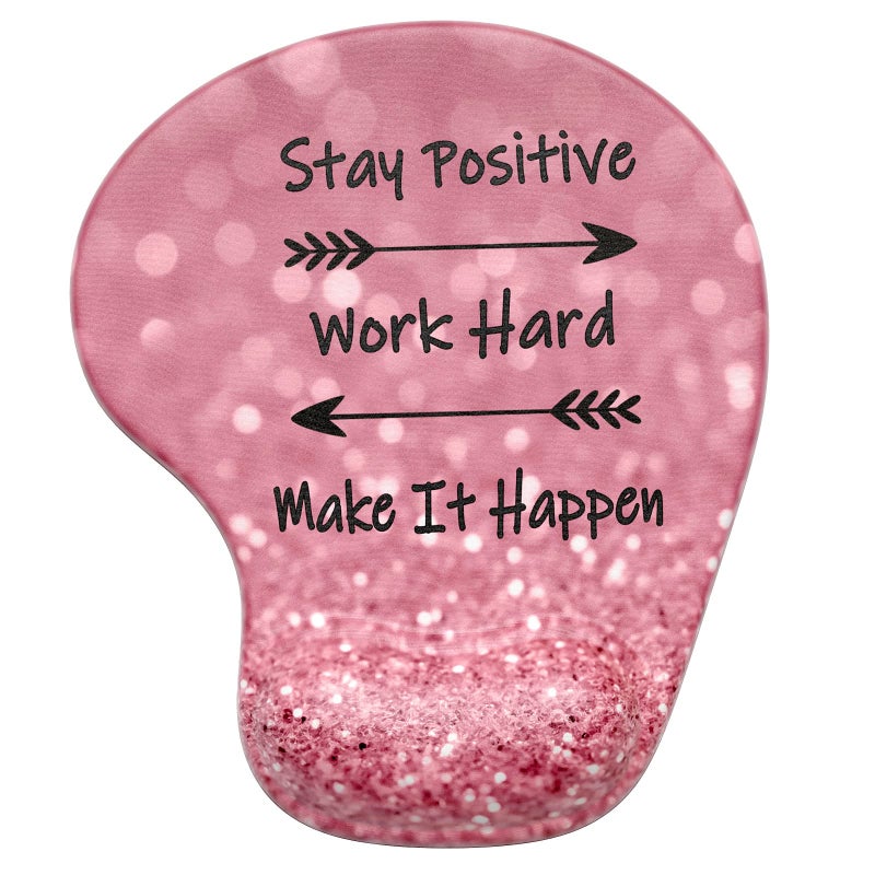 Hsurbtra Ergonomic Mouse Pad with Wrist Rest Support Gel Mouse Pads with NonSlip PU Base Pain Relief Memory Foam Computer Mat Cute Office Supplies Desk Decro Accessories Work Hard - Image 2