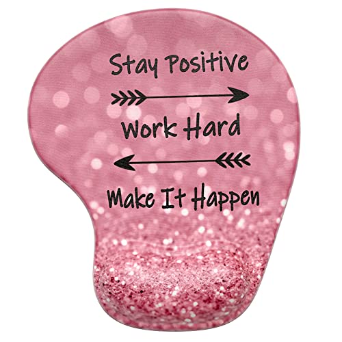 Hsurbtra Ergonomic Mouse Pad with Wrist Rest Support Gel Mouse Pads with NonSlip PU Base Pain Relief Memory Foam Computer Mat Cute Office Supplies Desk Decro Accessories Work Hard - Image 1