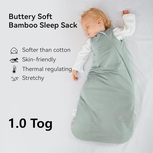 Okayinn BubblePanda Rayon Made from Bamboo Sleep Sack 18-24 Months 1.0 Tog Soft Toddler Sleeping Sack 2t for Babies 2-Way Zipper Baby Wearable Blanket - Image 2