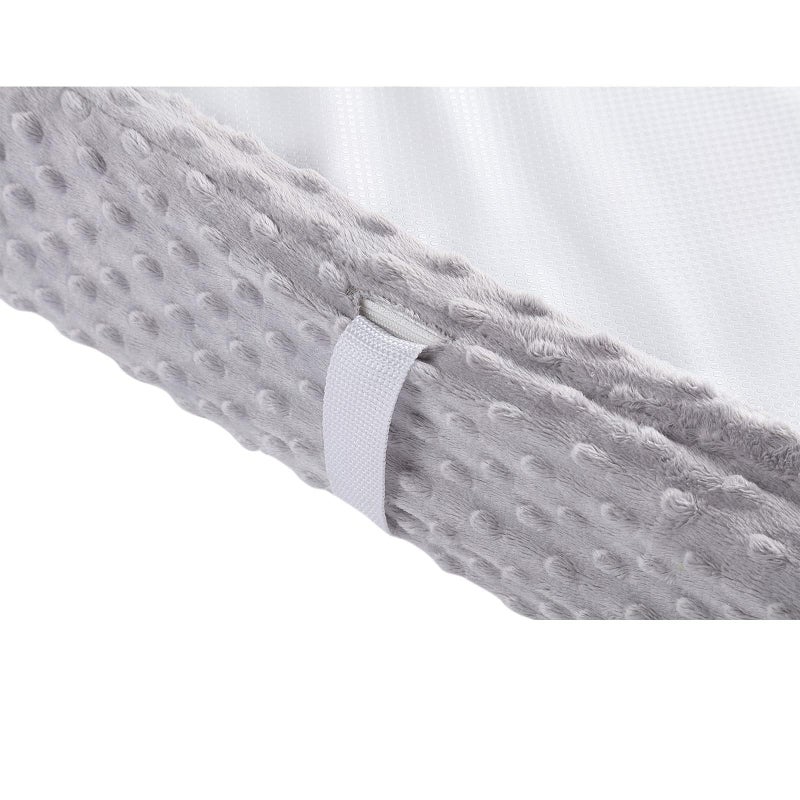 Aullar 2 Pack Solid Changing Table Pad Cover Cradle Sheet, Fits 32"/34''x16 Contoured Diaper Changing Pad, Dots Plush Changing Table Covers(Beige + Grey) - Image 4