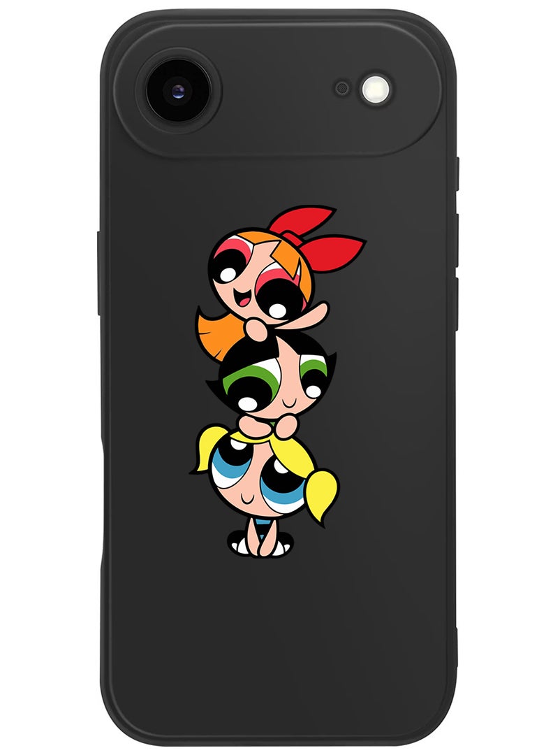 Theodor Protective Slim Fit Case Liquid Silicone Cover with Full Body Protection Anti-Scratch Shockproof Case For Apple iPhone 17 Air (Black) Powerpuff - Image 1