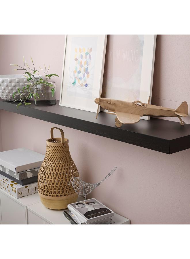 Zaboon Wall Shelf, Black-Brown, 190X26 Cm - Image 3