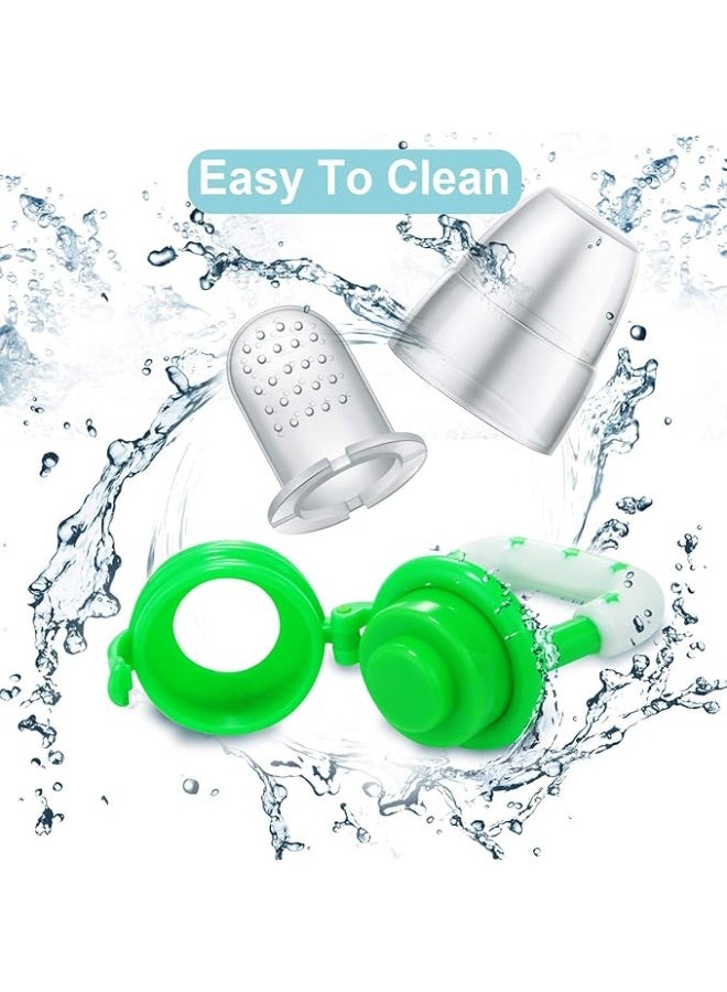 3-in-1 Baby Food Feeder Pacifier, Toddler Pacifier, Silicone Baby Fruit Pacifier, Baby Fruit and Vegetables Pacifier Set Include One Pacifier with 2 Extra S and L Nipples, Good for Starting Solids - Image 3