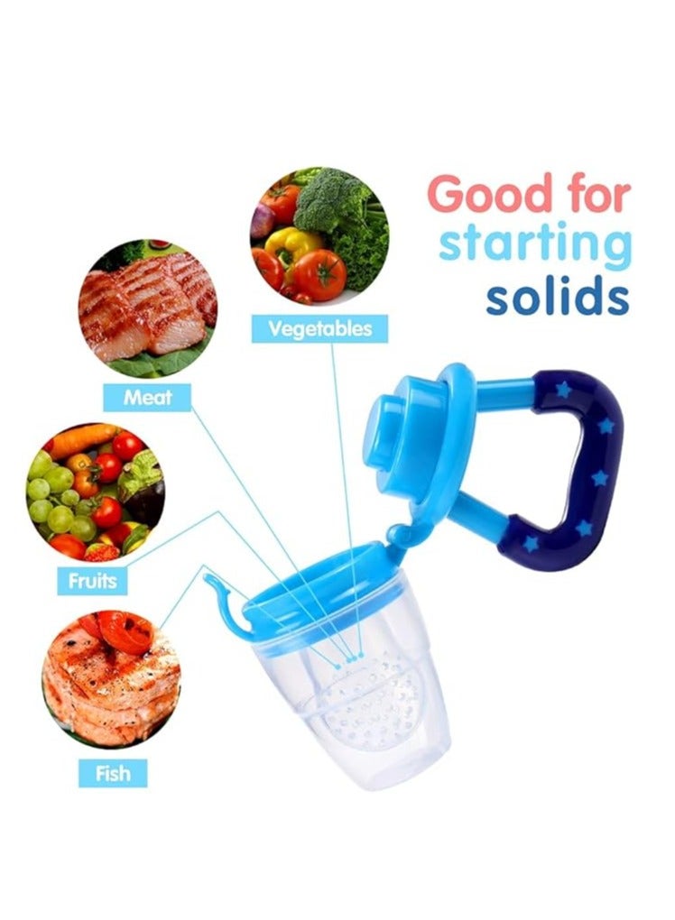 3-in-1 Baby Food Feeder Pacifier, Toddler Pacifier, Silicone Baby Fruit Pacifier, Baby Fruit and Vegetables Pacifier Set Include One Pacifier with 2 Extra S and L Nipples, Good for Starting Solids - Image 5